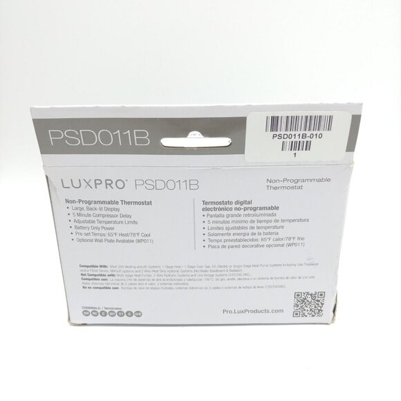 NEW Luxpro Non-Programmable Thermostat PSD011B Battery Only Power Heat Cool - Picture 3 of 4
